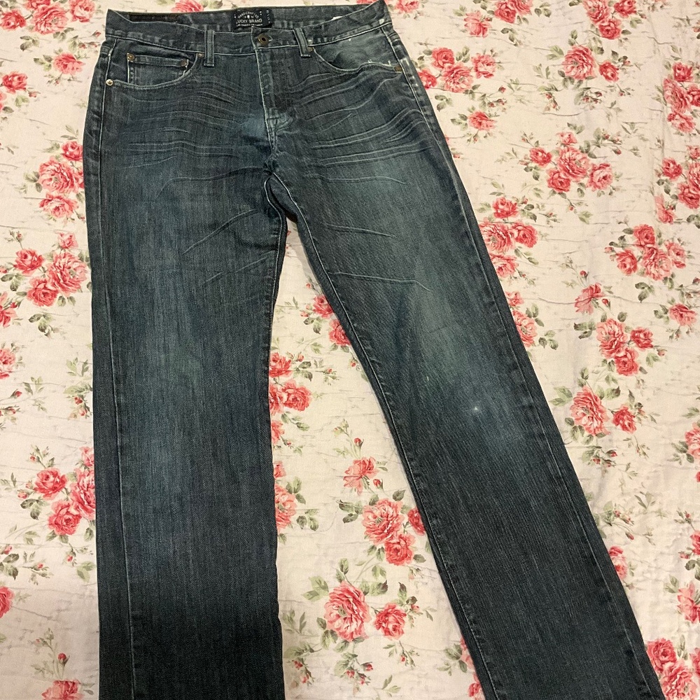 Lucky Brand 221 Original Straight Distressed Denim Men’s Jeans 32x34 32 34